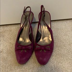 Purple suede Dolce & Gabana slingbacks